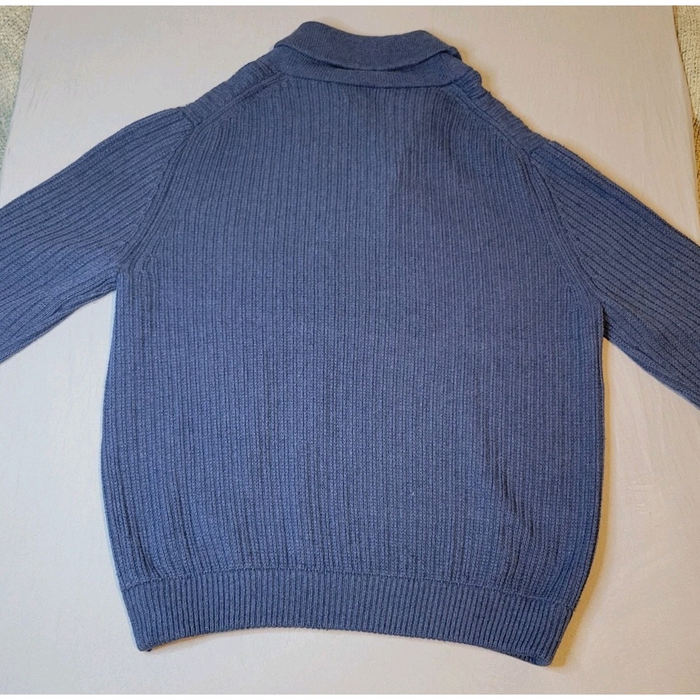 Duluth Trading Co Sweater Mens XL Blue Brigadier Shawl Collar Wool Blend - Picture 6 of 7